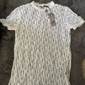 NEW Dior Homme sheer shirt in white; brand new with tags (NWT). Rare piece!